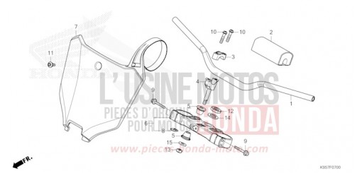 HANDLE PIPE/TOP BRIDGE CRF250RS de 2025